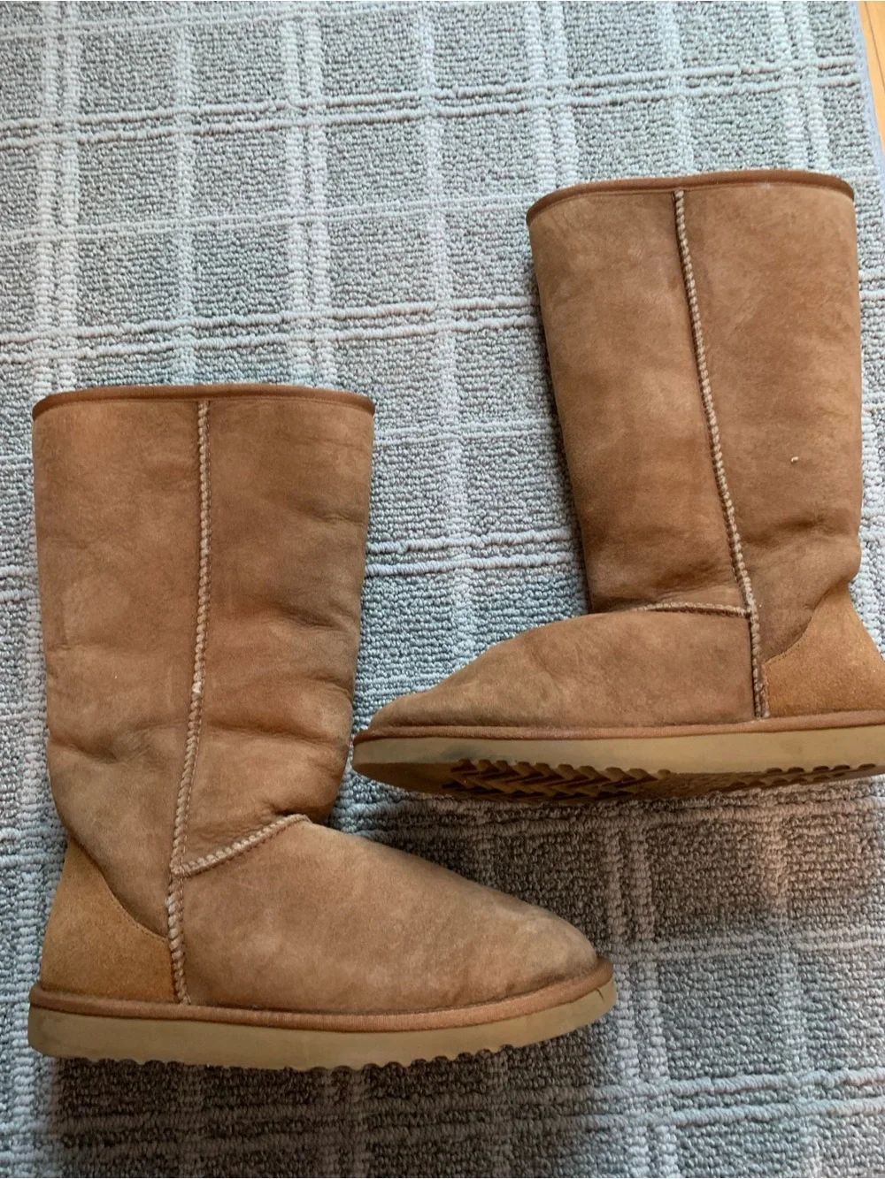 UGG Tall Shearling-Lined Boots in Chestnut Brown